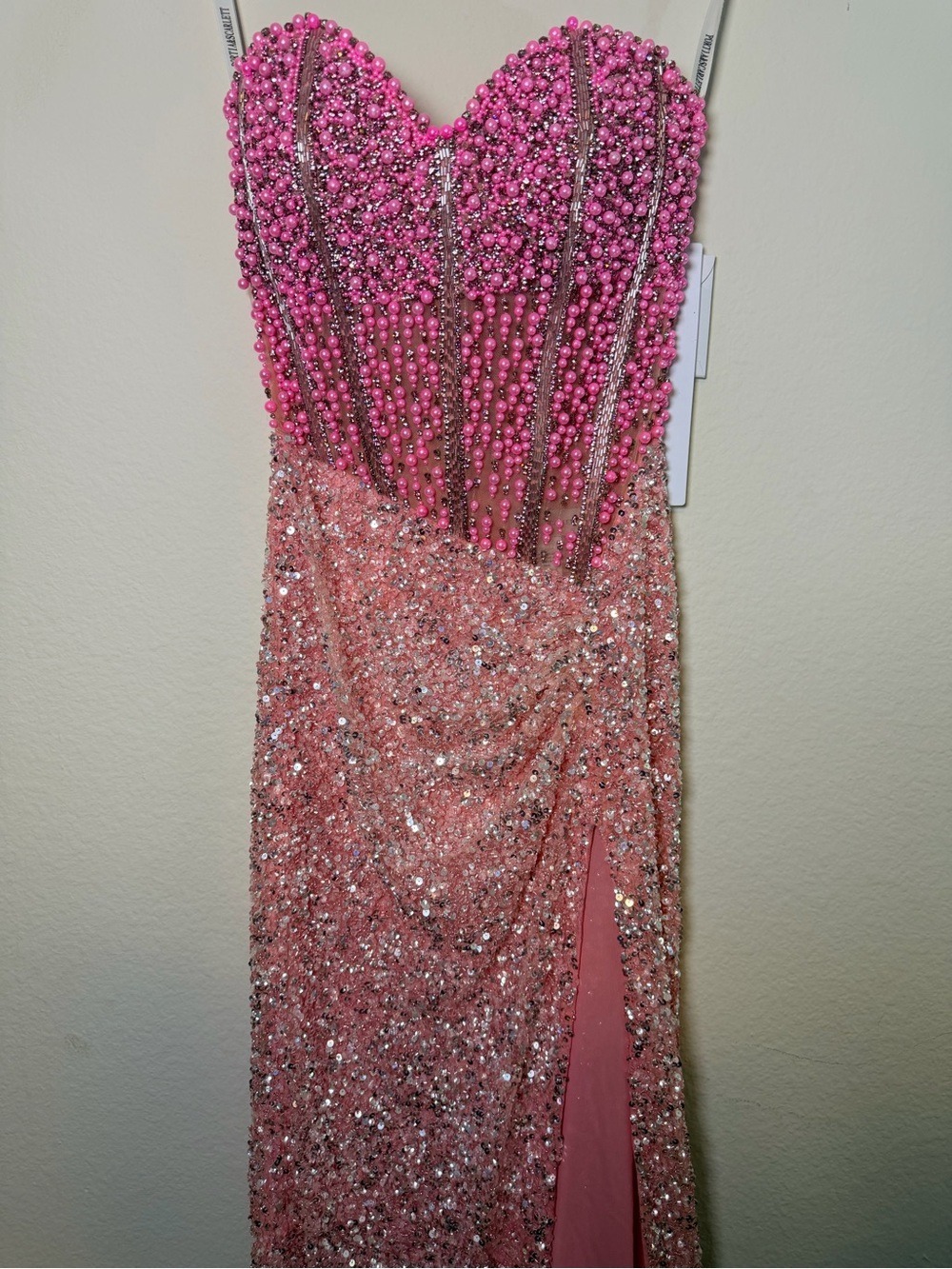Portia & Scarlett PS26432C Pink Beaded Corset Gown Size 4 NWT $899 - Picture 10 of 16